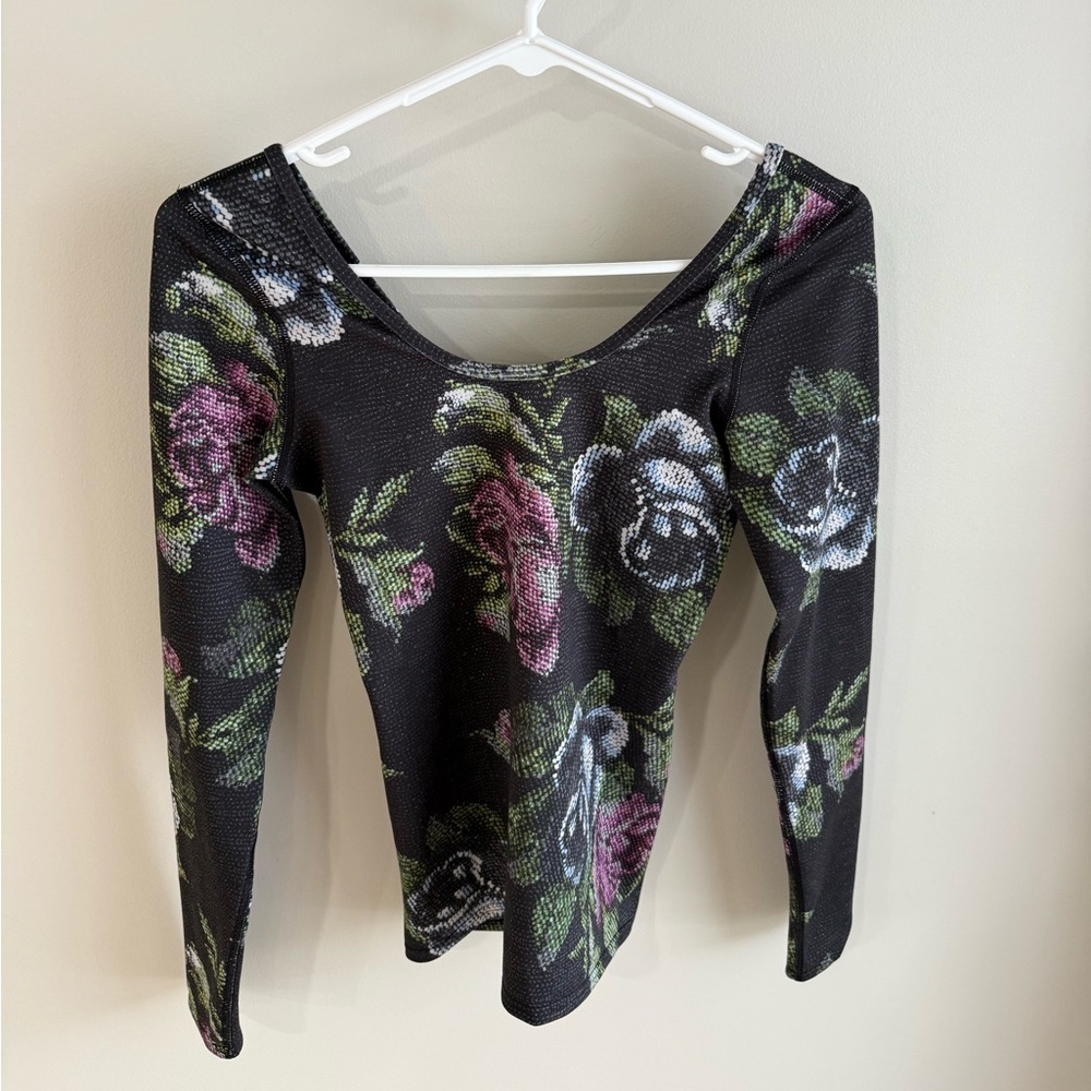 Lululemon Scoop Back Long Sleeve - Garden Party Smooth Multi Print - Size 4 - Picture 3 of 12